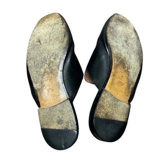 Gucci Princetown Horsebit Loafer Mule Size 37.5 Black Leather Buckle Slippers - Picture 6 of 7